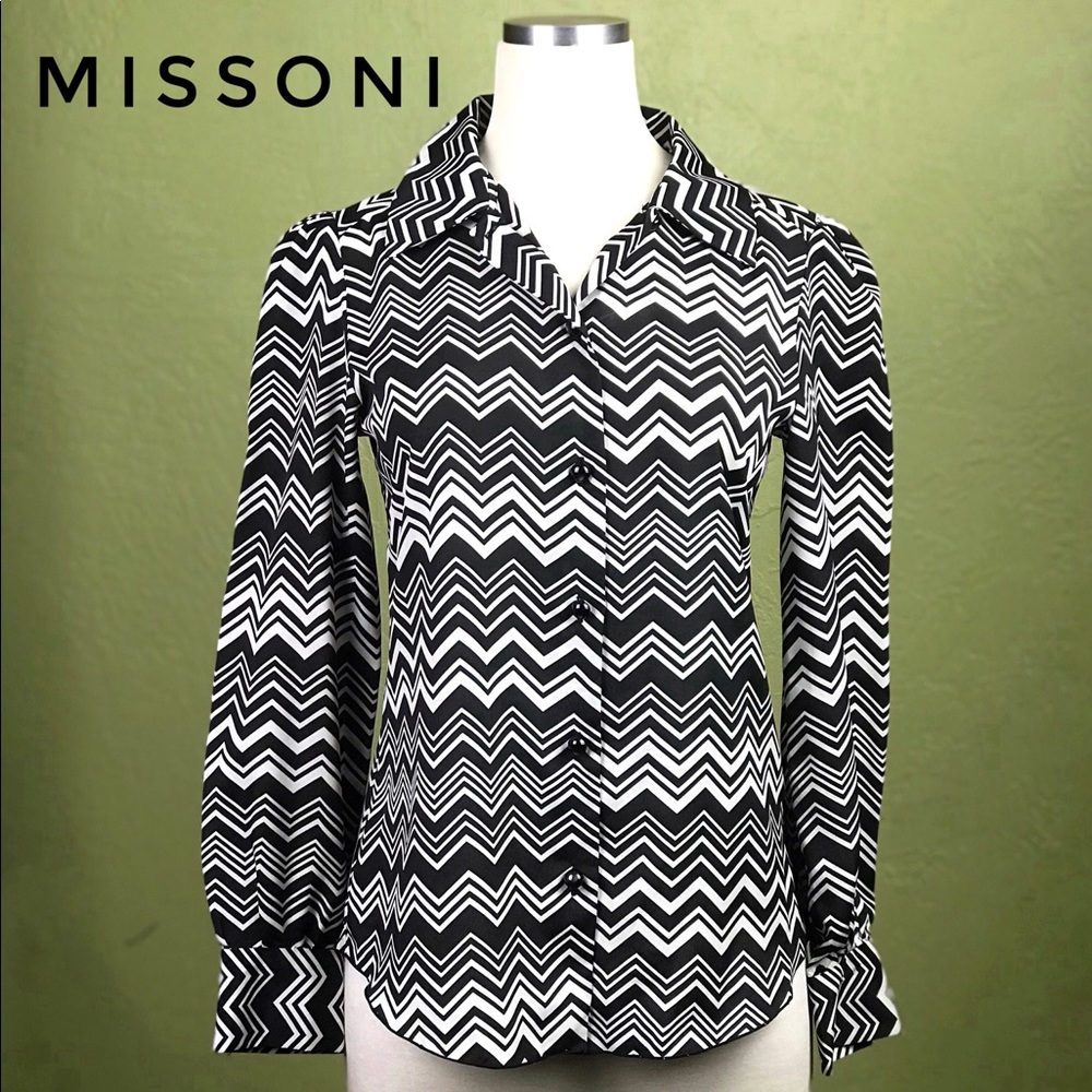 MISSONI NWT Zigzag Stripe Blouse XS